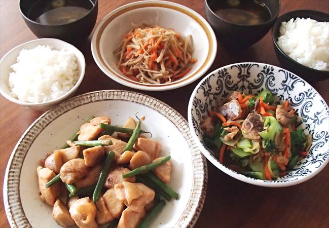 イエコックのカット野菜で作る調理例